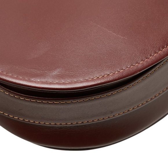 Cartier Must Line Crossbody Shoulder Bag Wine Red Bordeaux Leather Women's - Picture 7 of 10
